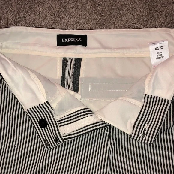 Express Women's Striped Trousers in Black and White - Picture 3 of 4
